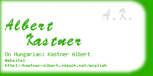 albert kastner business card